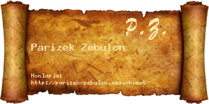 Parizek Zebulon névjegykártya